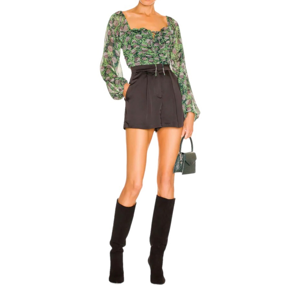 BCBGeneration || Woven Rouched Square Neck Top - Picture 3 of 4